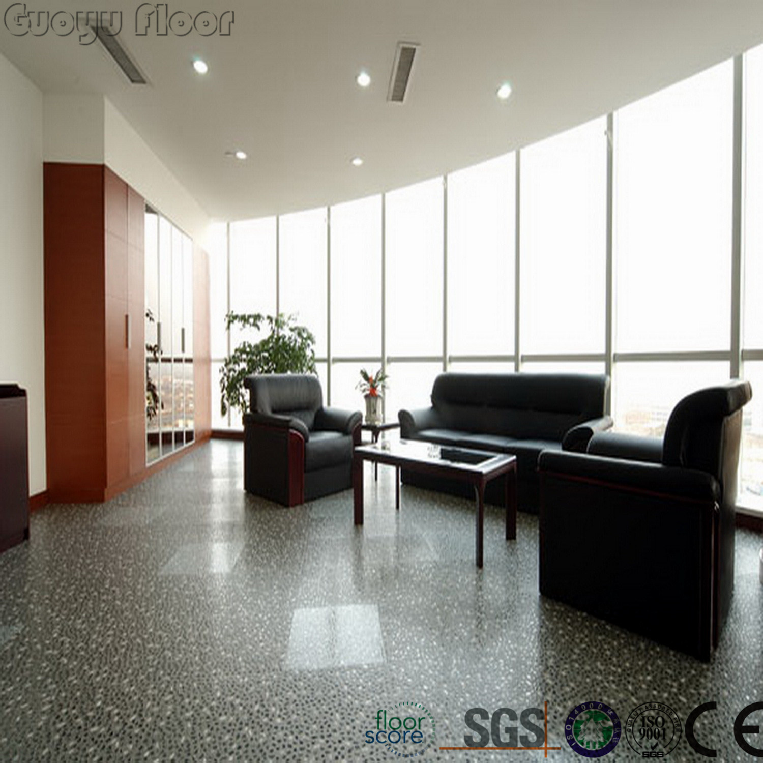 High Gloss Stone Pattern PVC Vinyl Flooring for Kitchen Use