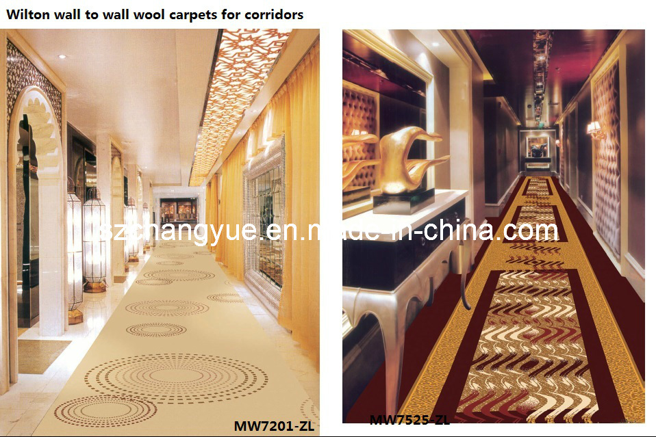 Machine Woven Wilton Broad Loom Wool Hotel Corridor Carpets