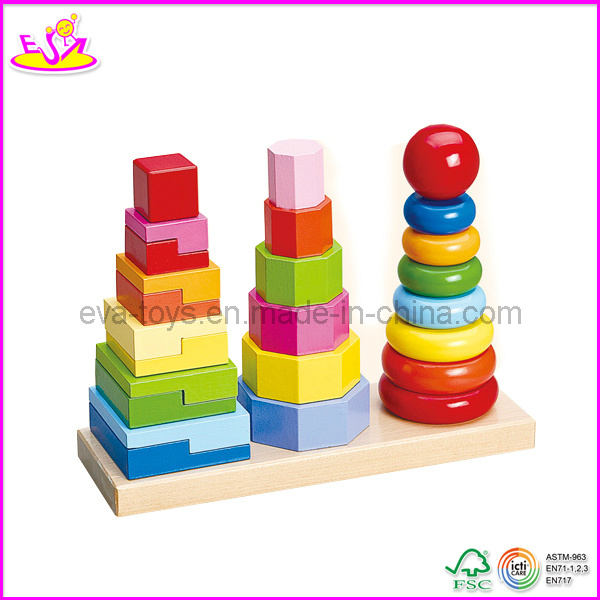 Wooden Multi-Colors Baby Building Blocks (W13D037)