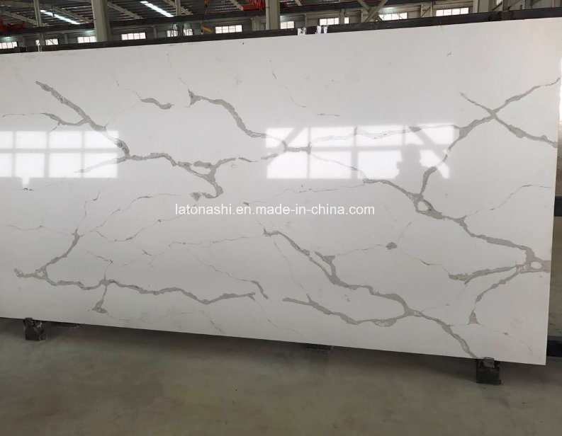 Slab Calacatta Stone Quartz for Countertops, Tiles, Kitchen Top