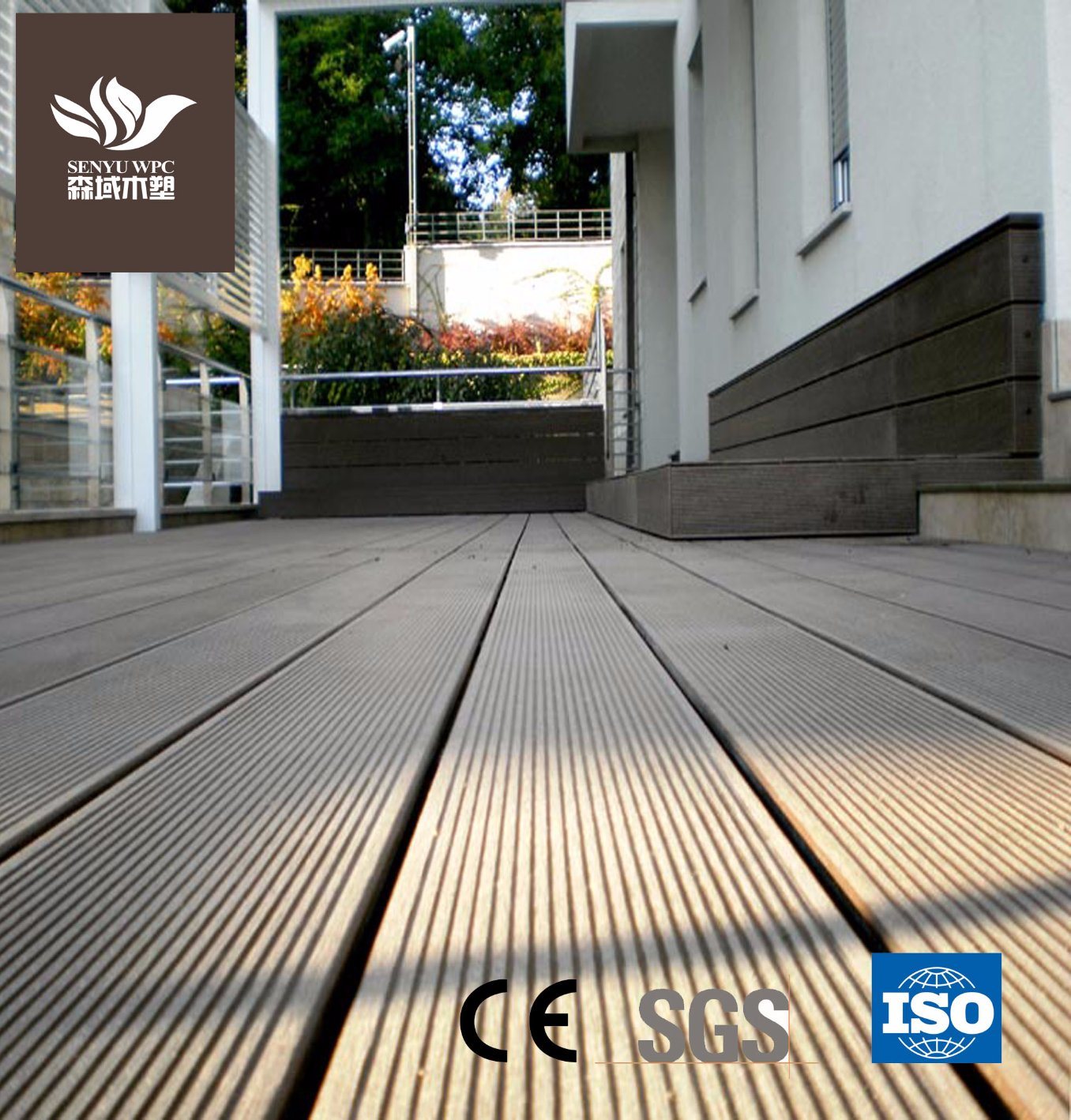 WPC Hollow Wood Plastic Composite Decking for Landscape