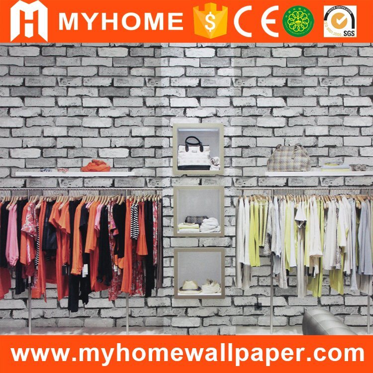 China Wallpaper Supplier, Cheap Price White Brick 3D Wall Paper