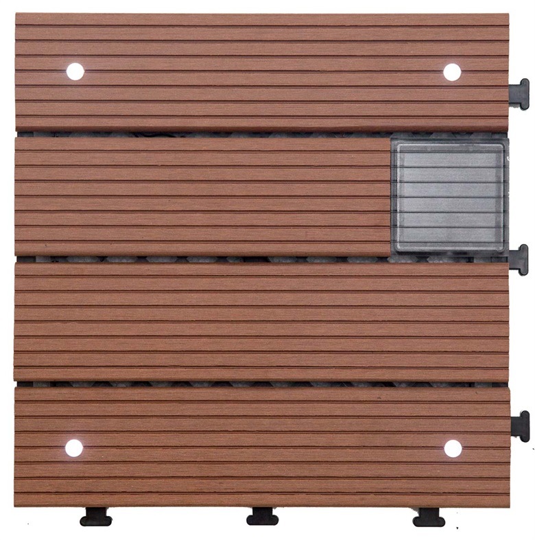 Solar Power DIY Outdoor WPC Decking Floor Tile