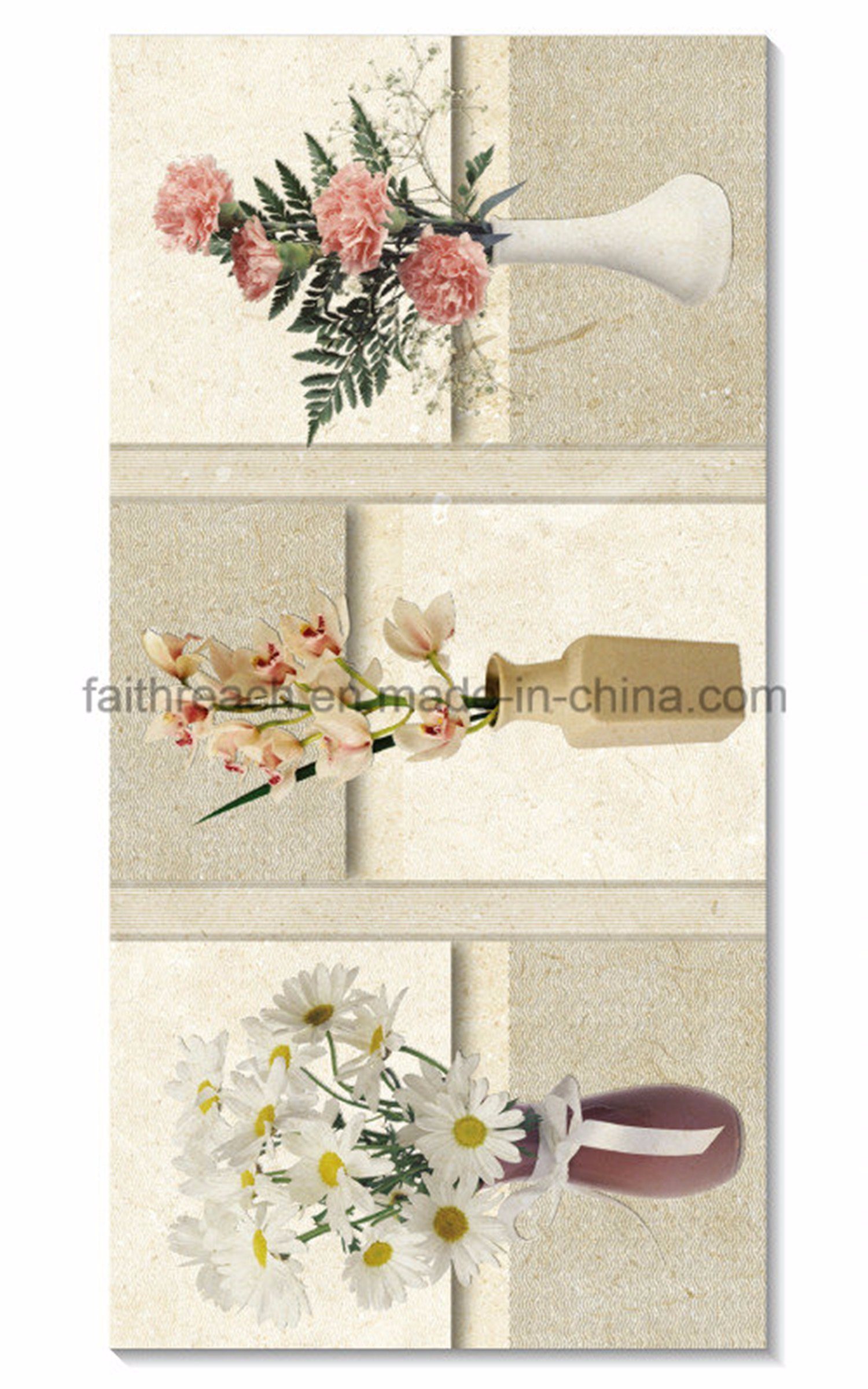 Flower Design Waterproof Ceramic Wall Tile