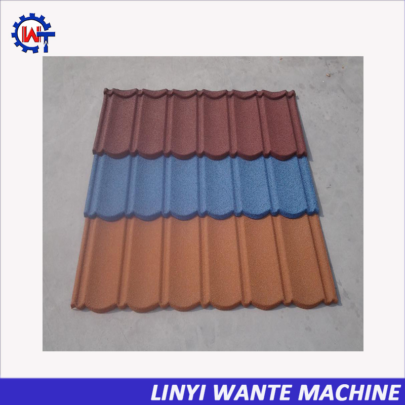 Severe Weather Resistance Bond Type Stone Coated Metal Roof Tile