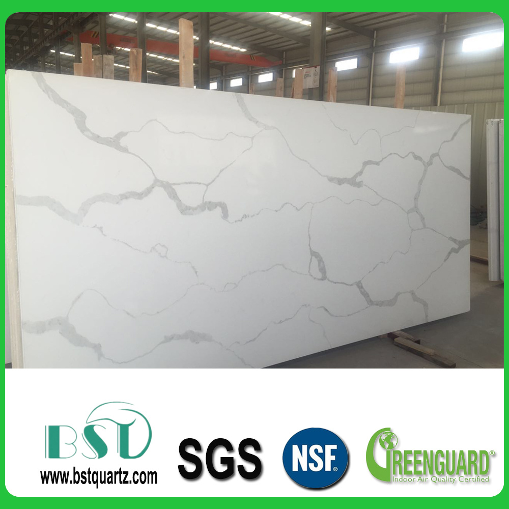 White-Veins Artificial Quartz Stone for Countertop