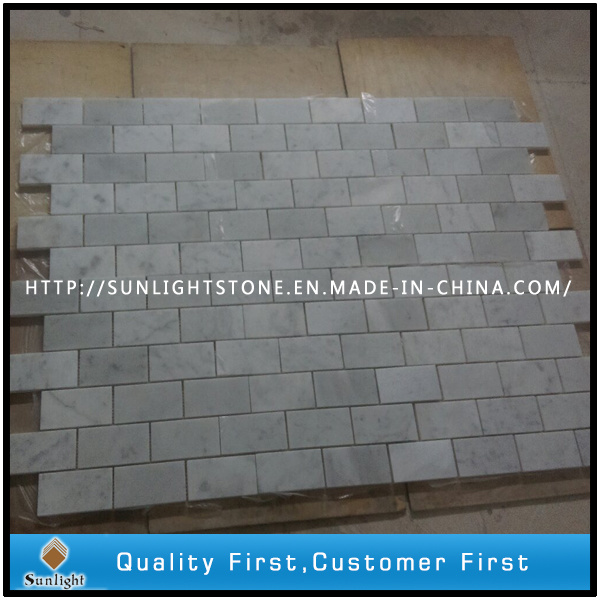 Building Material Carrara White Marble Mosaic Stone for Bathroom Wall