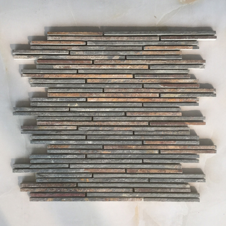 Local Quarry Slim Strip Slate Mosaic Tiles (SMC-SMP144)