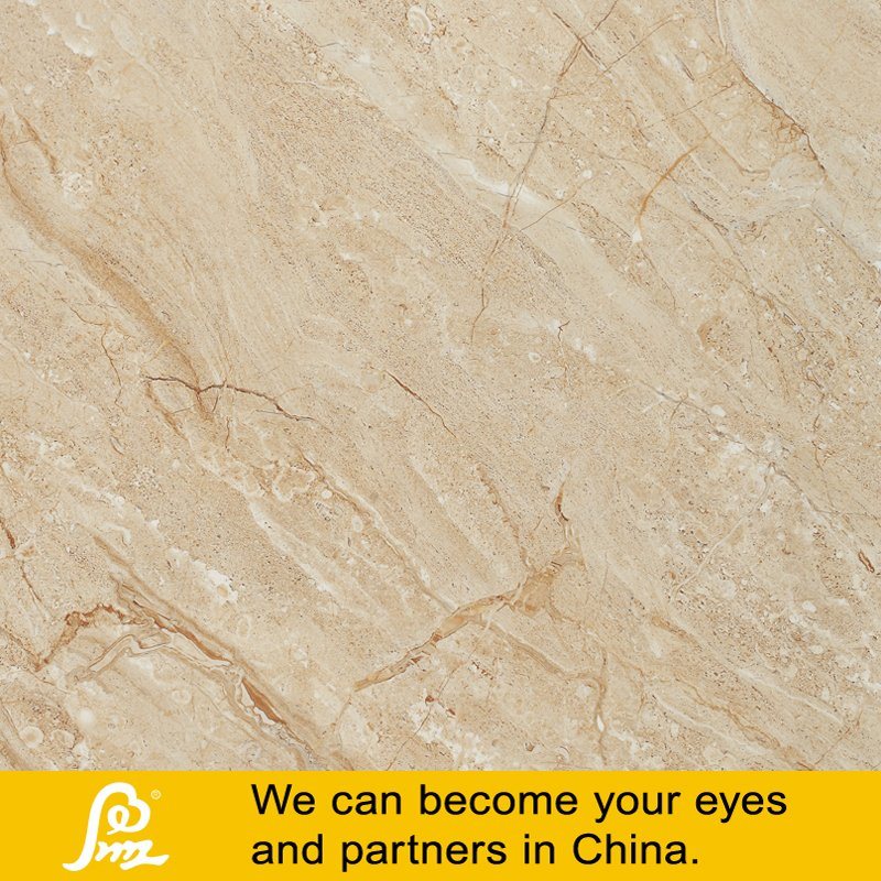 Beige Glazed Polished Porcelain Stone Tile Marble Tile 600X600mm