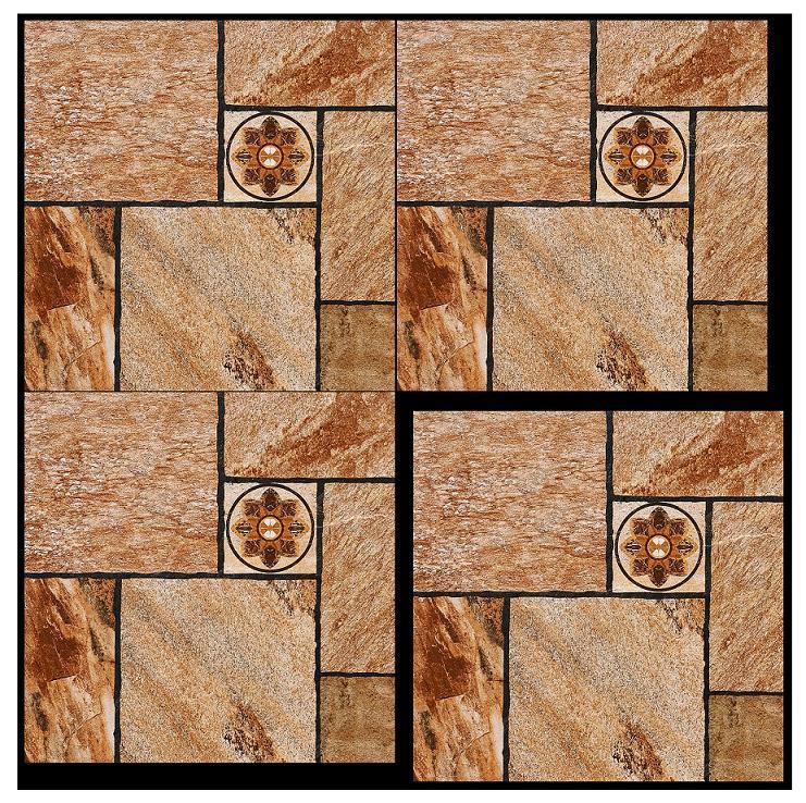 6D609 Like Stone Rustic Porcelain Tile in Spelling a Flower