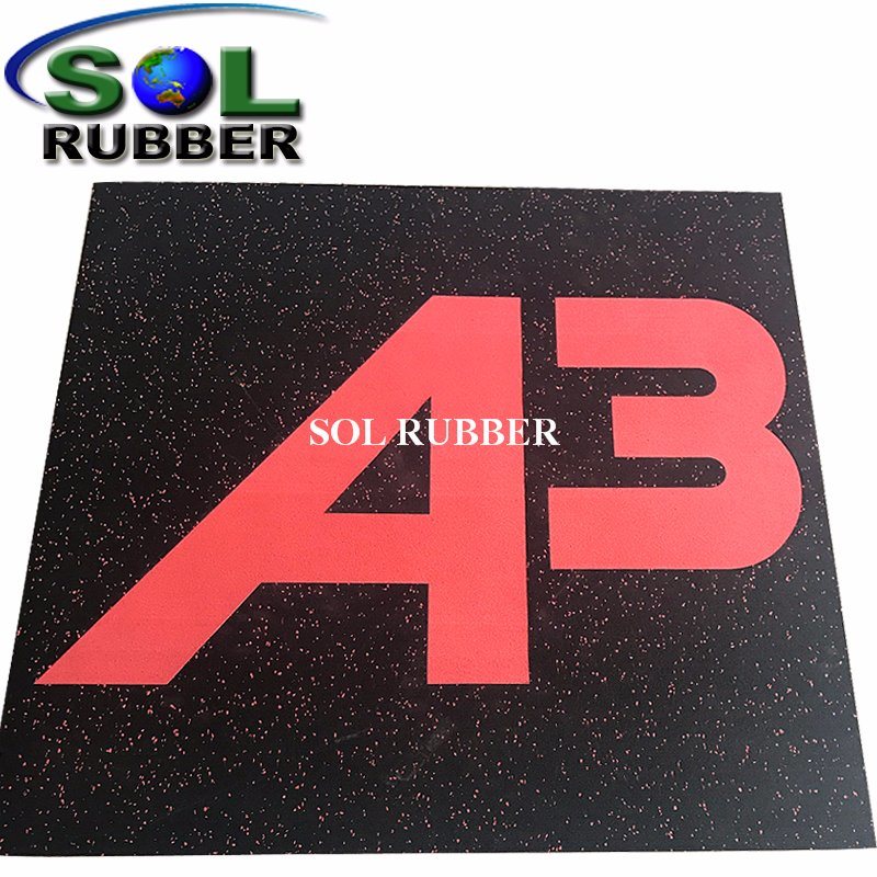 Heavy Duty DIY Logo Rubber Flooring Tile for Gym