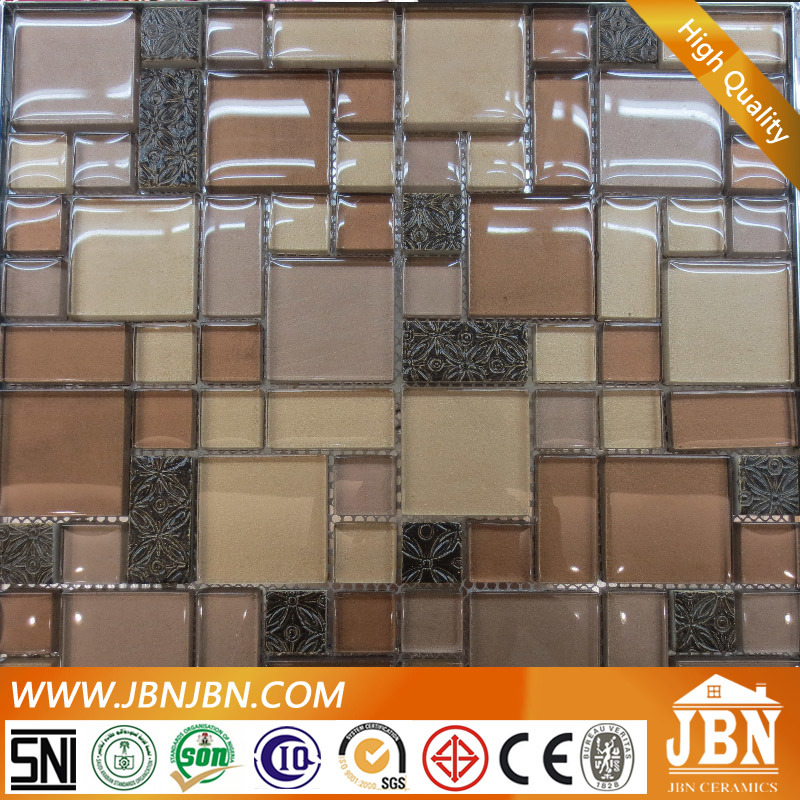 Coffee Color Resin and Glass Mosaic for Hotel Wall (M855080)