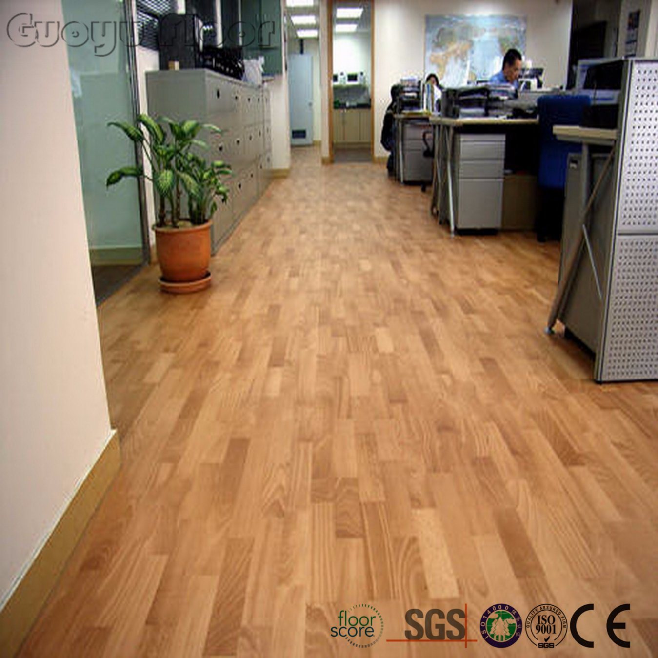 Self-Adhesive PVC Vinyl Floor Tiles / PVC Vinyl Flooring with Sticker