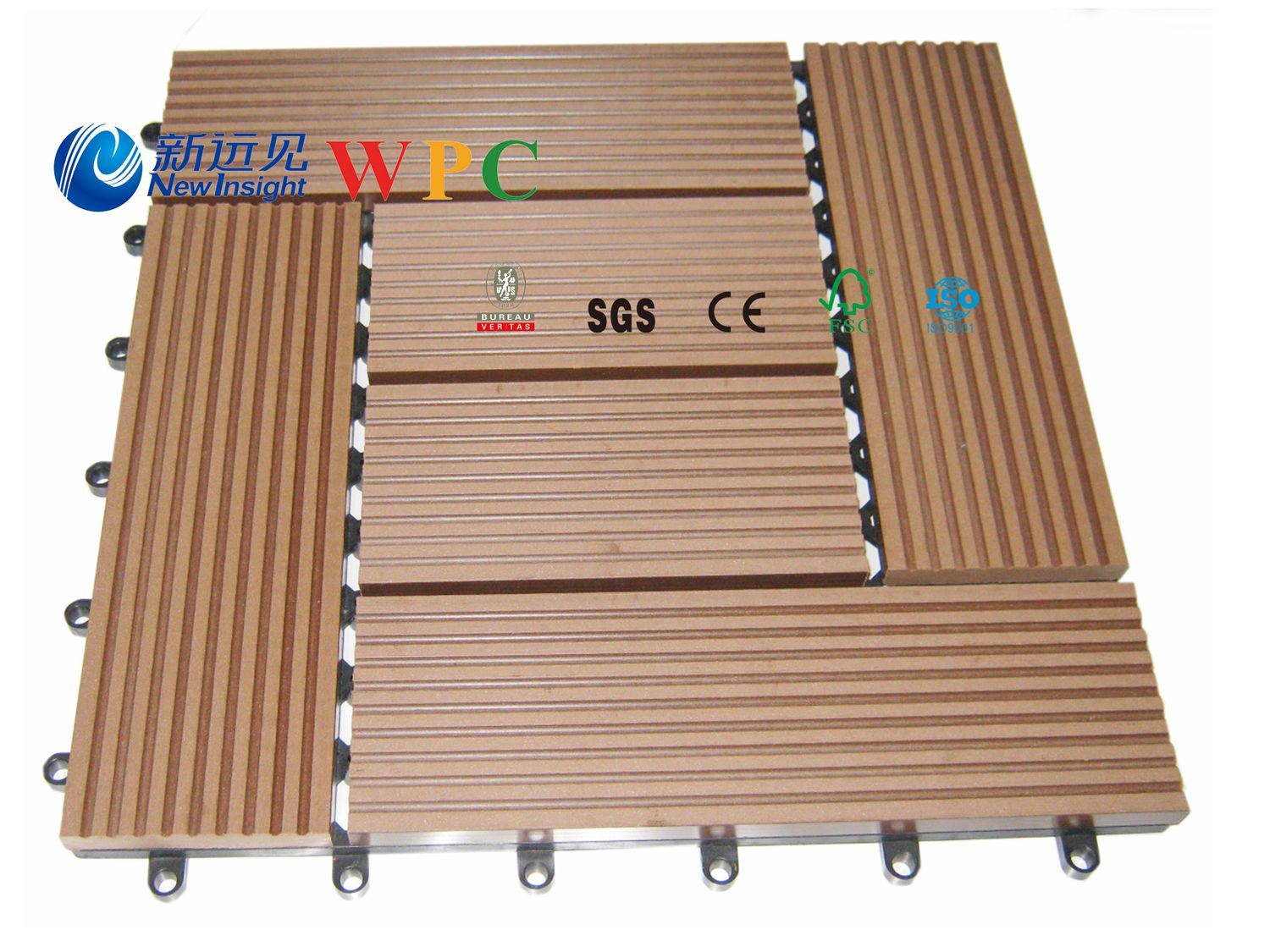 305*305*22mm Composite DIY Decking Tile with CE, Fsc, SGS, Certificate