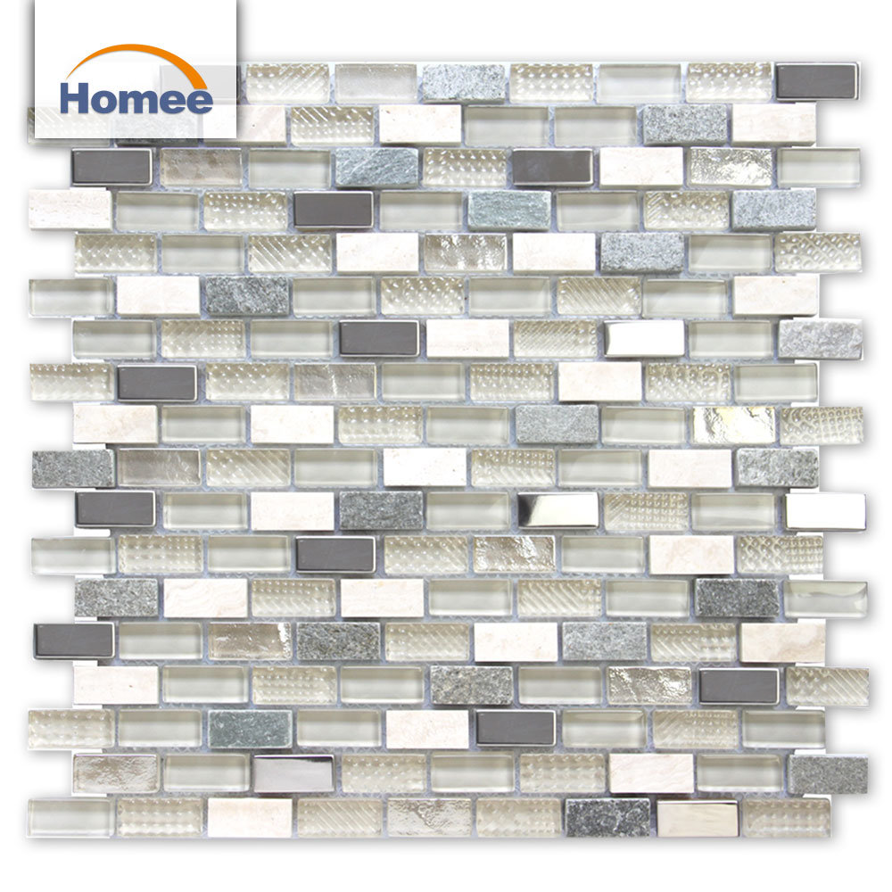 Factory Direct Low Price Indoor Decorative Mosaic Tile Mixed with Glass&Metal&Stone