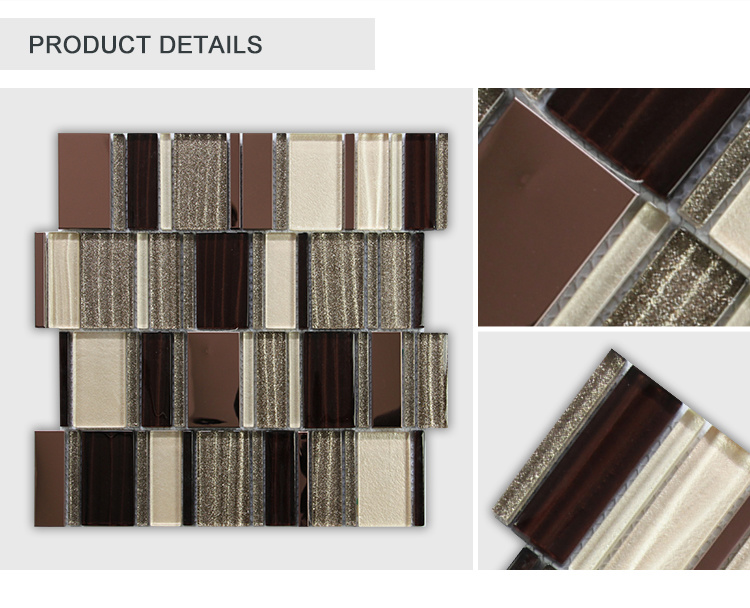 Wholesale Luxury Style Hand Painted Irregular Glass/Aluminium Mosaic Tile