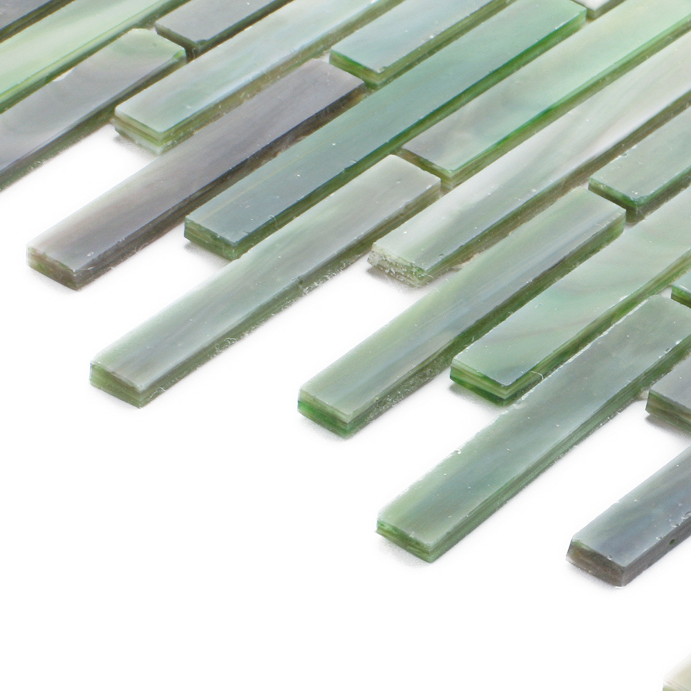 Light Building Material Small Green kitchen Wall Tiles Glass Mosaic