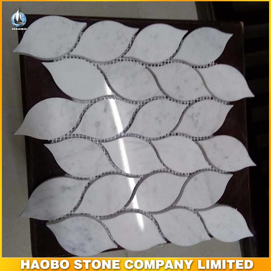 Carrara White Marble Leaf Shape Mosaic Tile