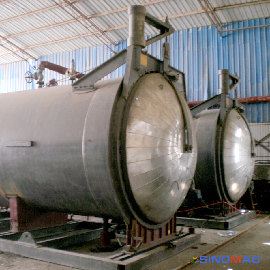 Diameter 2.85m Hollow Concrete Bricks Autoclave with Steam Heating