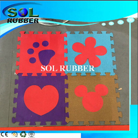 Special Pattern Ce Certificated Bright Color EPDM Rubber Tile