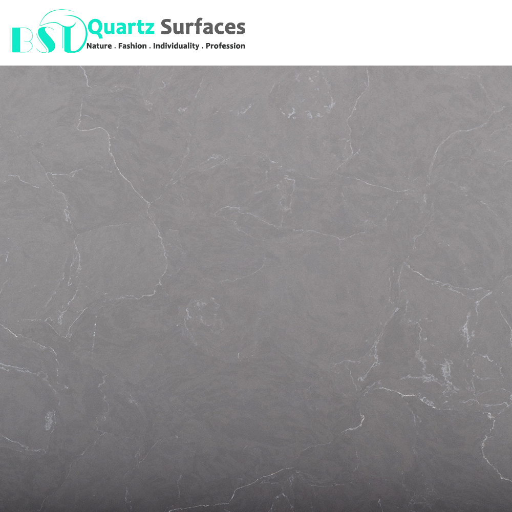 Elegant Carrara Misty Grey Quartz Countertop for Kitchen and Bathroom