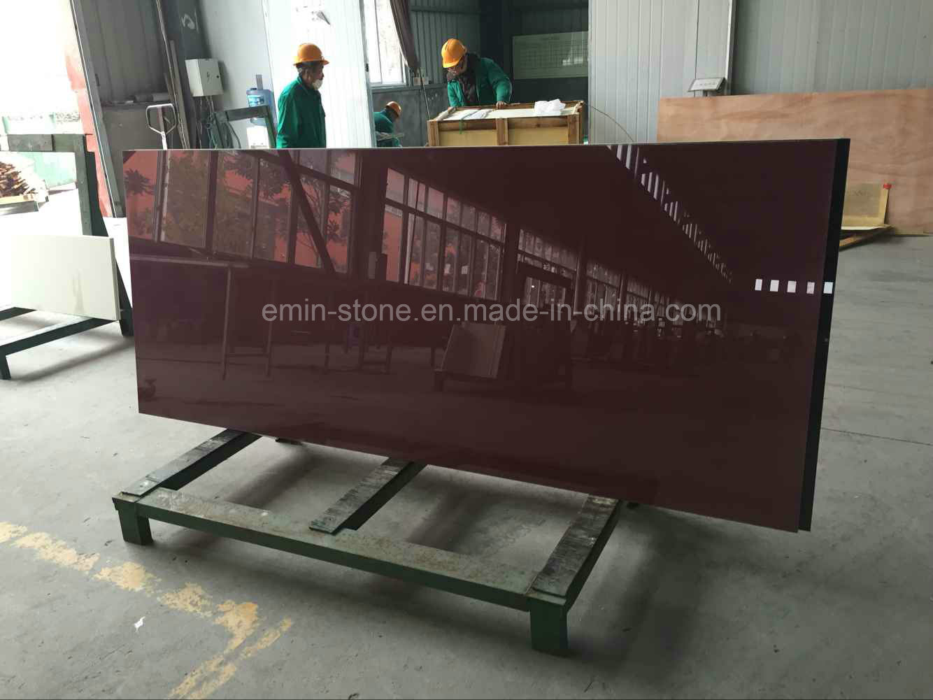 Red Panel Healthy Stone for Wall and Floor Holefree Crystallized Stone