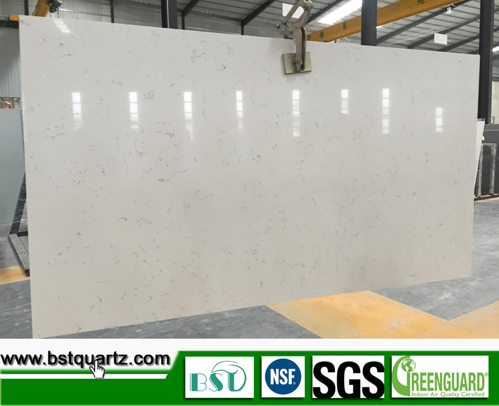 2cm Thick Carrara White Quartz Stone with Stock