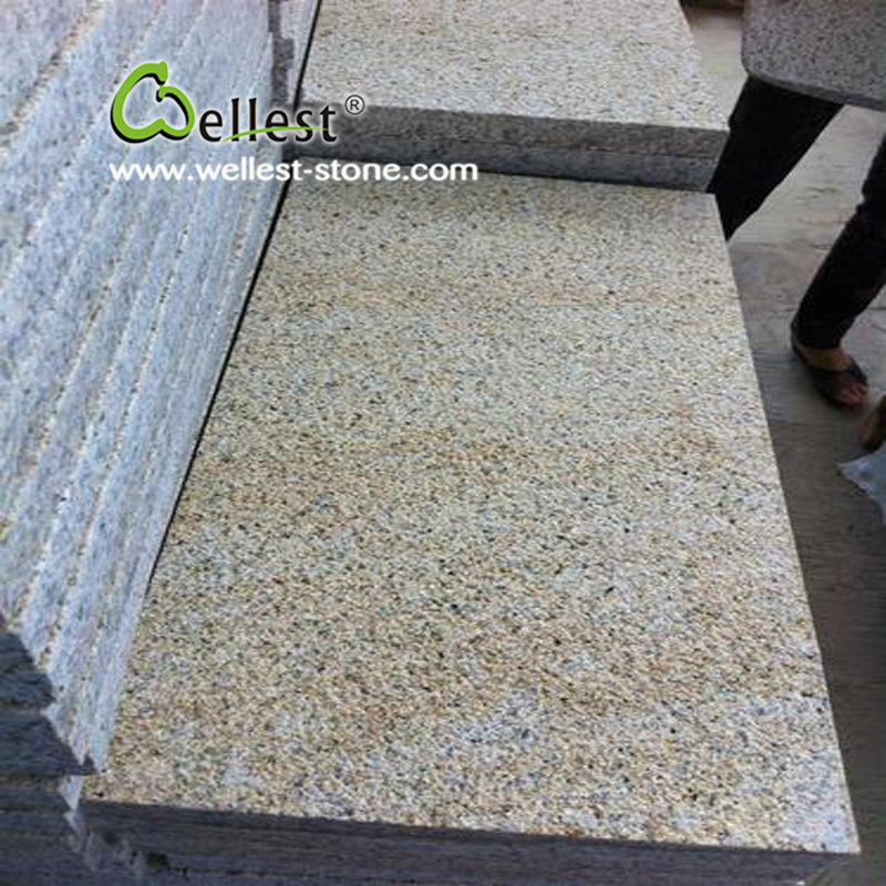 G682 Golden Sunset Bush Hammered Granite Floor Tile