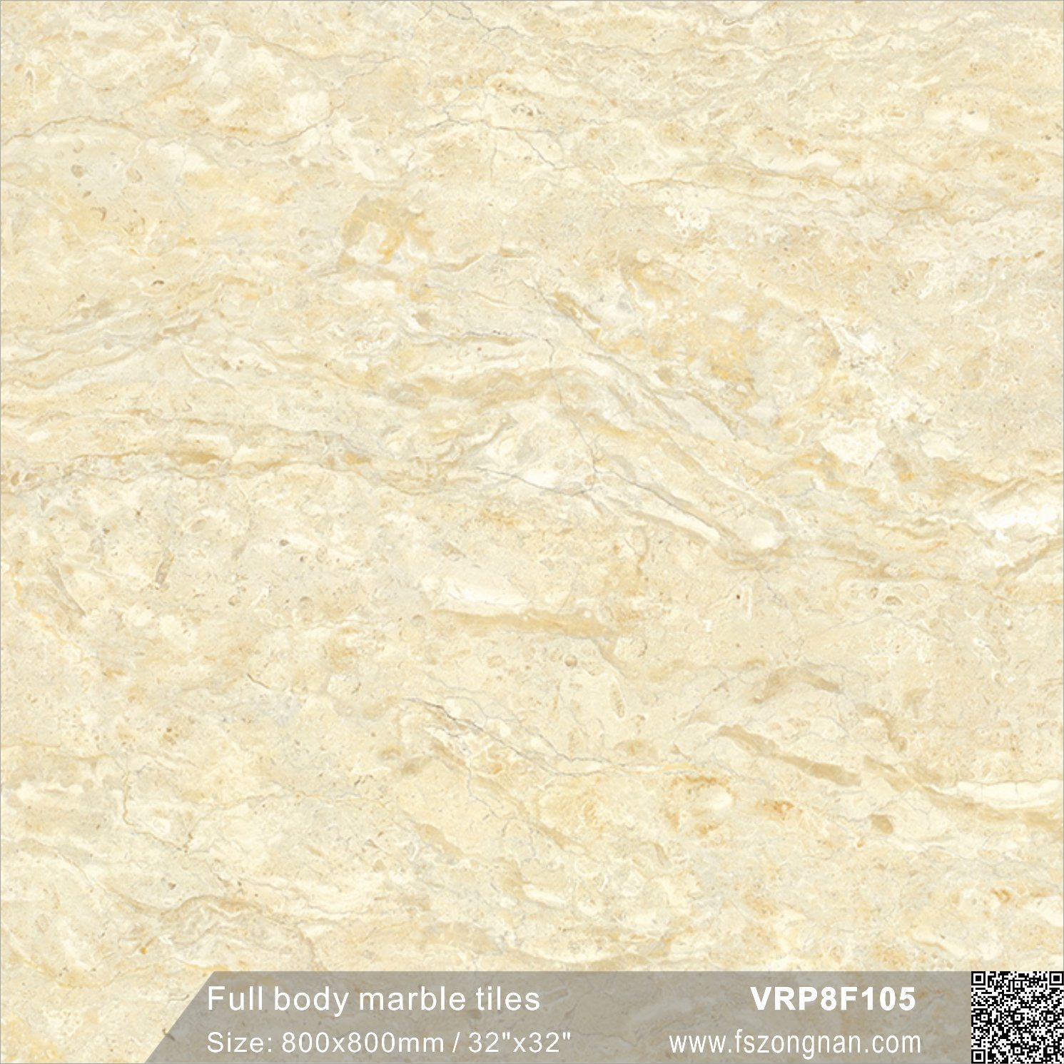 High Quality Full Body Marble Glazed Floor Tile (VRP8F105, 800X800mm)