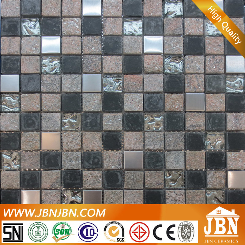 Balcony Wall Stainless Steel, Stone and Diamond Glass Mosaic (M823046)