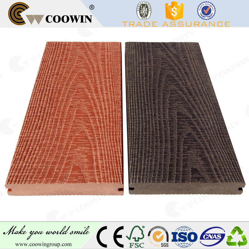 3D Embossed Popular Durable No Fading Wood Plastic Composite Decking Floor