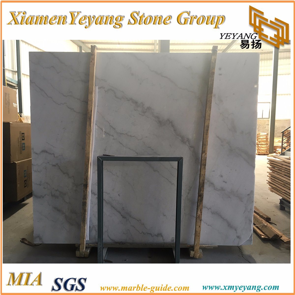 Polished China Carrara/Guangxi White Bianco Crown Marble Slab/Tiles