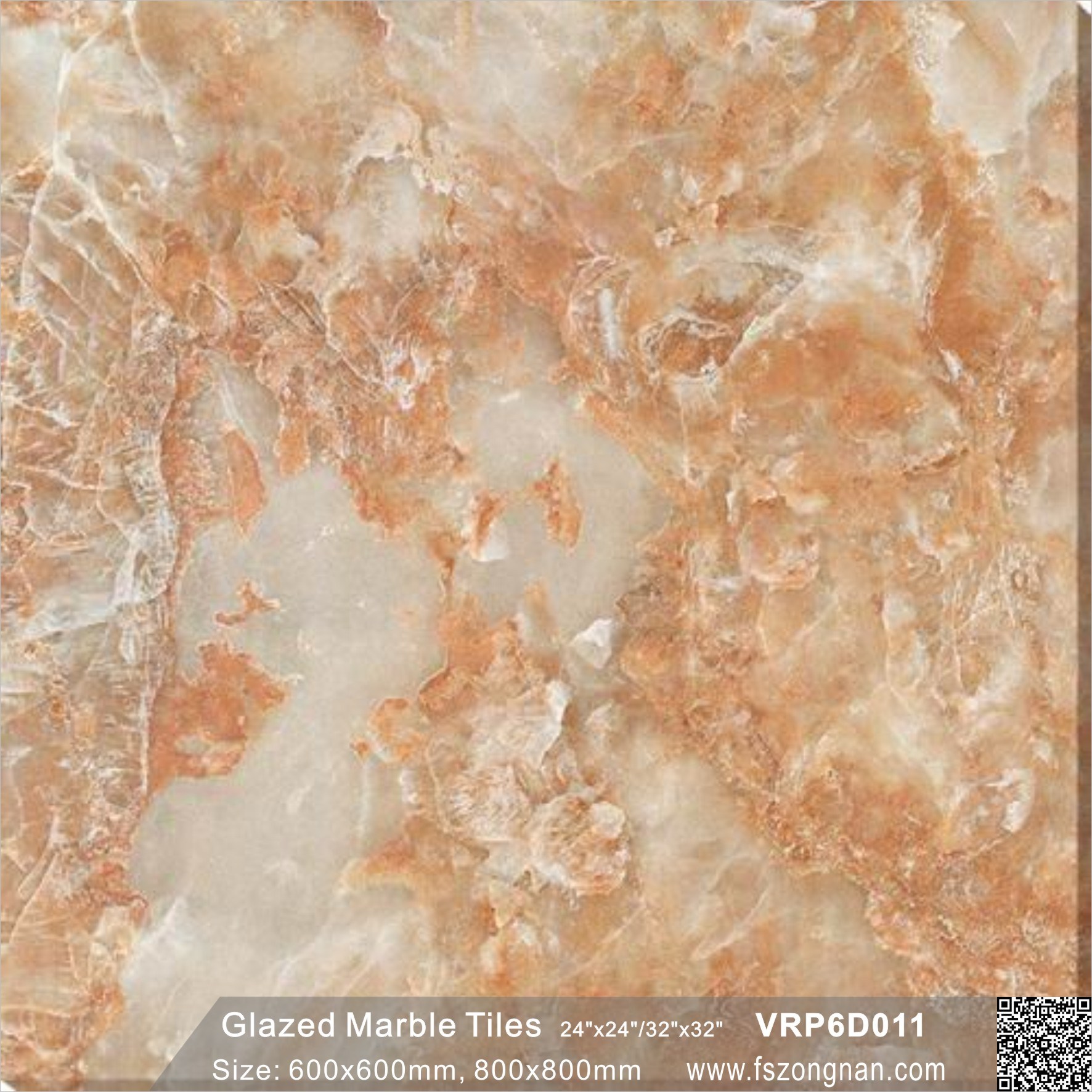 Red Flooring Full Polished Glazed Porcelain Floor Tile for Decoration (600X600mm, VRP6D011)