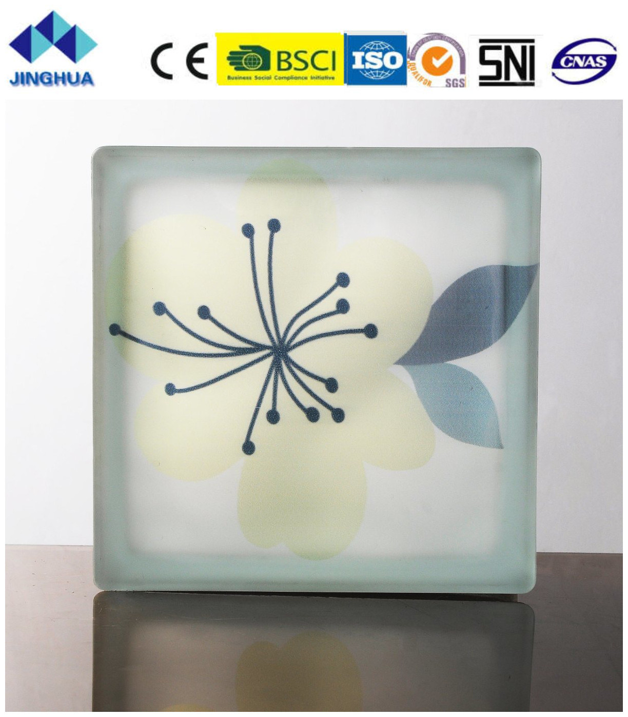 Jinghua High Quality Artistic P-052 Painting Glass Block/Brick