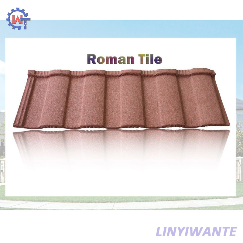 Corrugated Steel Flat Roman Stone Coated Metal Roof Tile