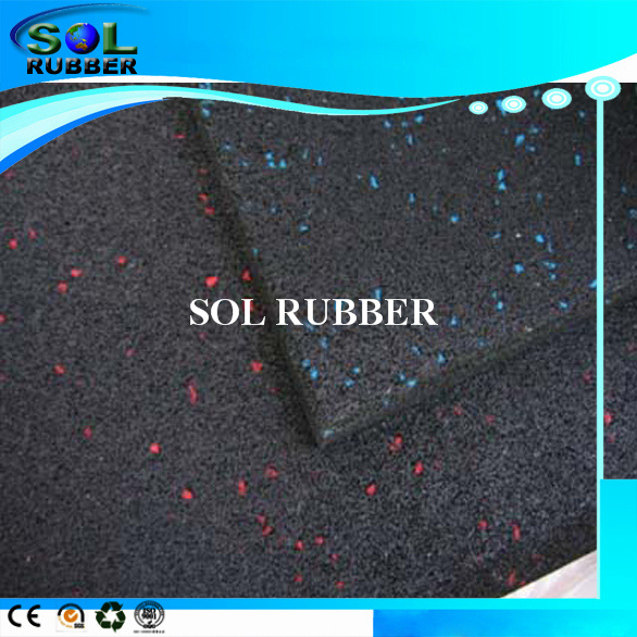 Black with EPDM Speckle Gym Fitness Floor Rubber Tile