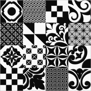 Spain Texture Pattern Black&White Rustic Porcelain Floor Tile