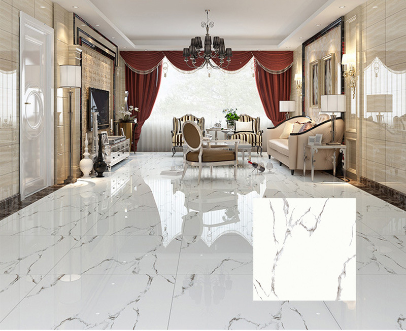 Full Polished Glazed Tile Porcelain Tiles Ceramic Floor White Tile