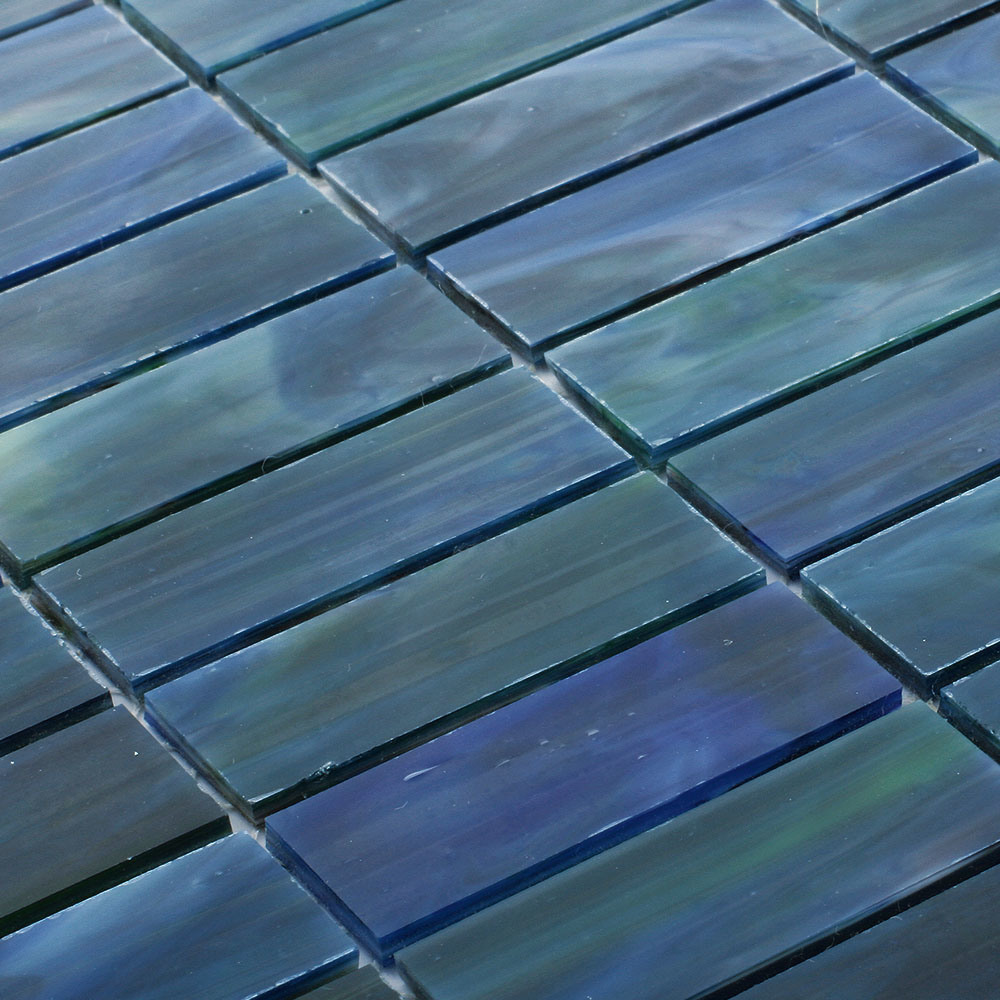 Eco-Friendly Material Blue Kitchen Backsplash Wall Glass Mosaic Tile