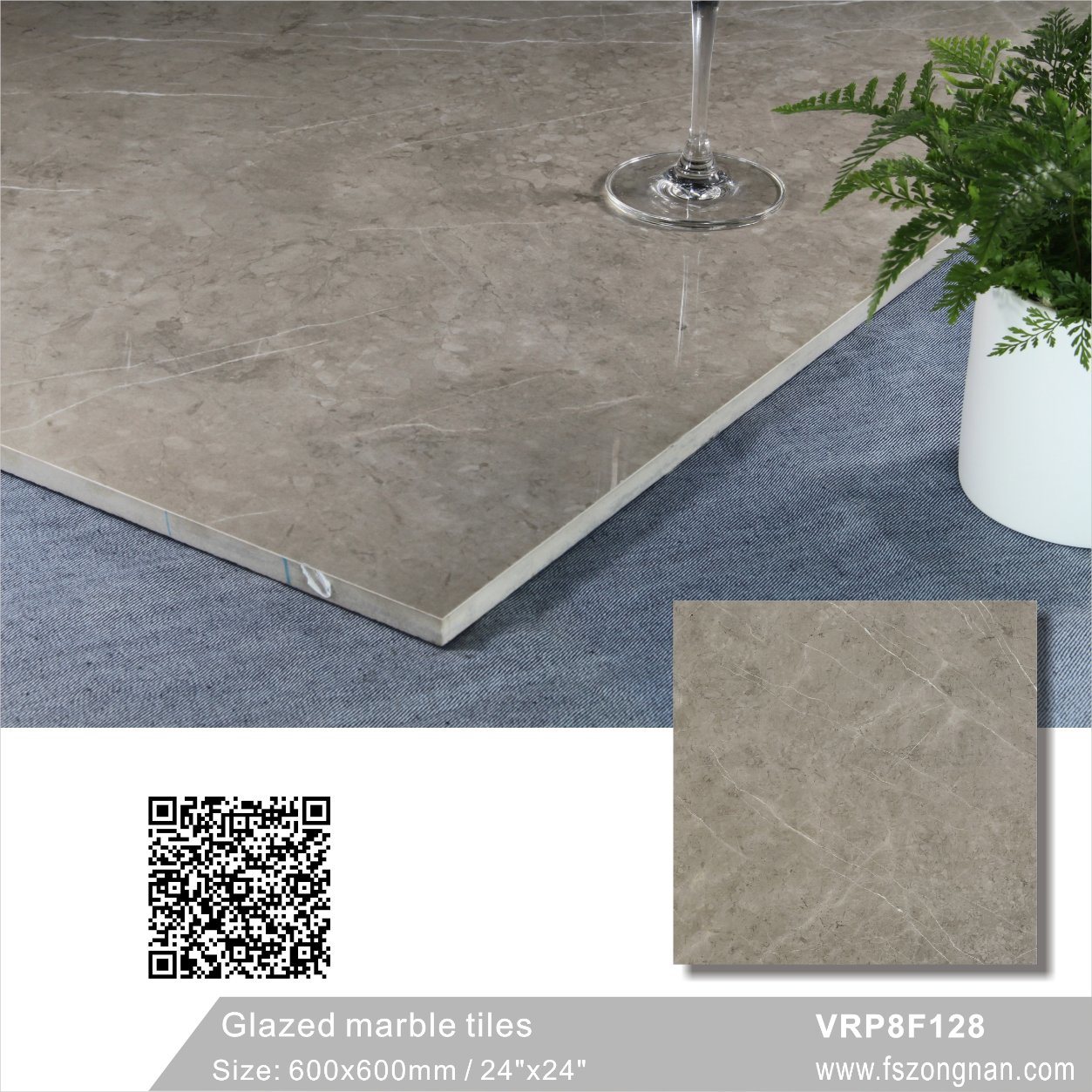 Home Decoration Full Marble Polished Porcelain Tile (VRP8F128, 800X800mm/32''x32'')