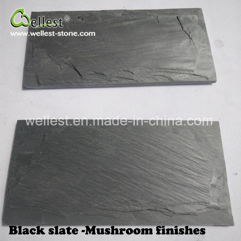 Black Slate Mushroom Tile Wall Decorative Covering Mushroom Tile Slate Tile