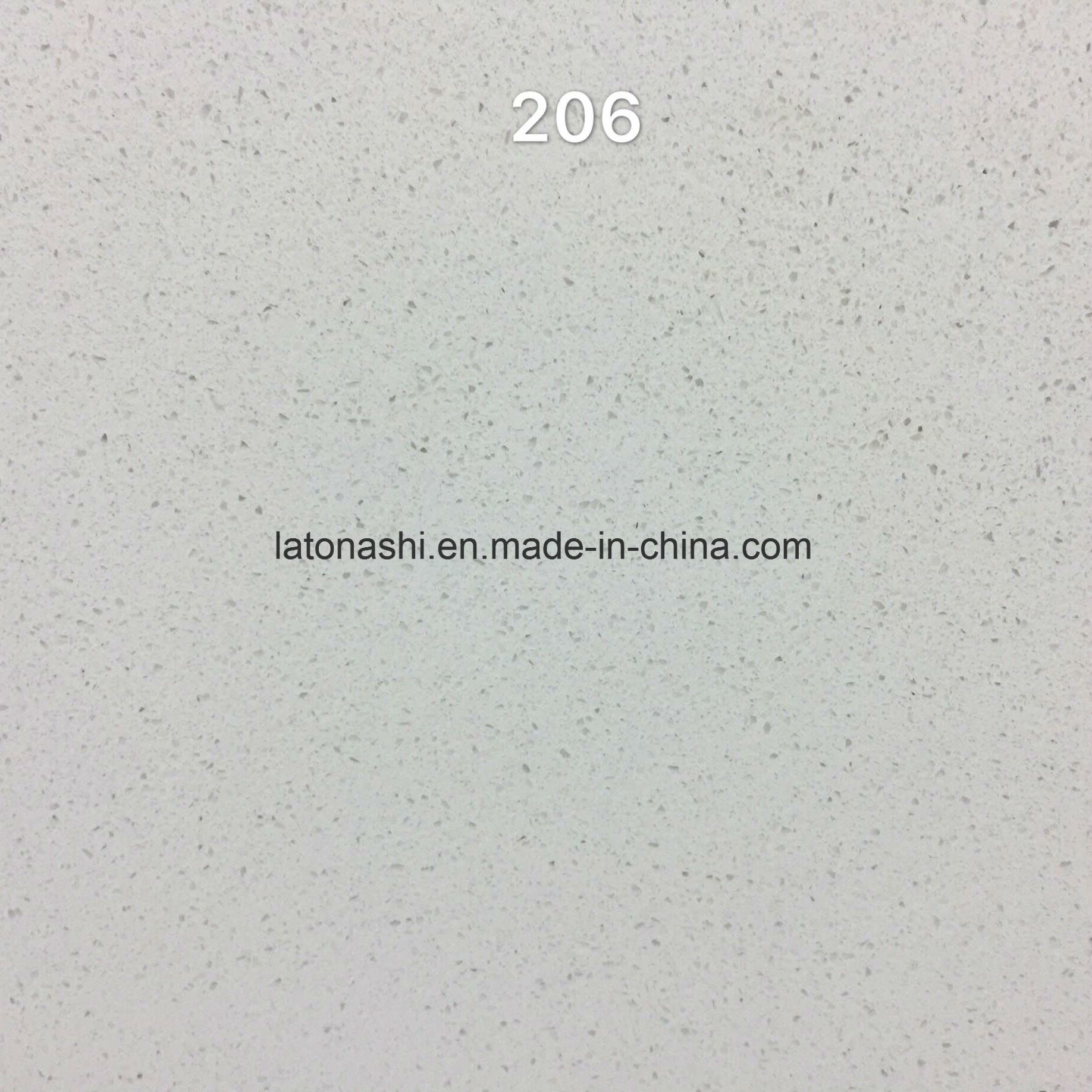 Beige Artificial Quartz Stone for Countertop Slabs and Floor Tiles