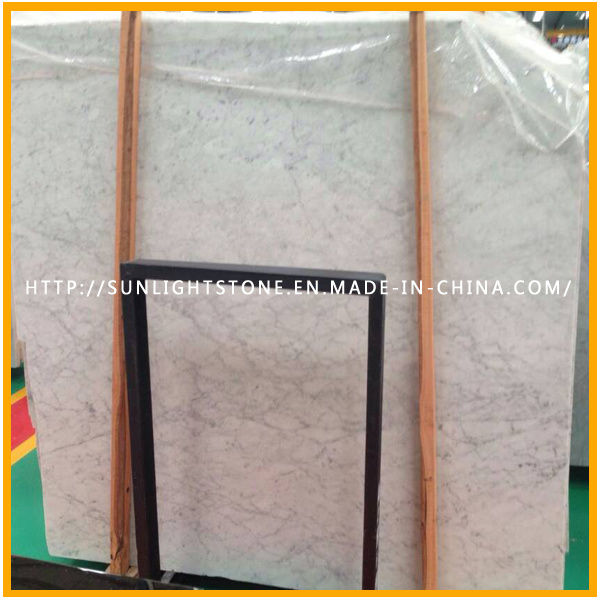 Polished Bianco Carrara White Marble for Bathroom & Kitchen Floor Tile