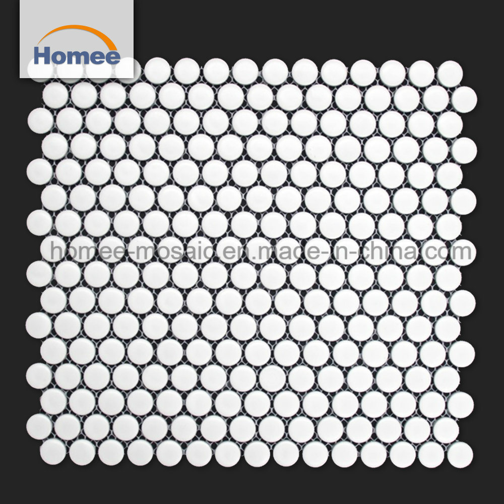 2018 New Matte Decorative White Penny Round Mosaic Tile