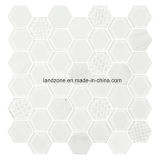 Hexagonal White Glass Mix Interior Decorative Mosaic Tile