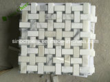 Calacatta Golden Basketweave Marble Mosaic W/Black DOT Tiles for Wall