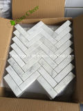 Herringbone Carrara White Marble Mosaic