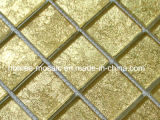Luxury Golden Foil Crystal Glass Mosaic Wall Tile for Building Materials