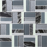 Mix Color Rough Square Glass mosaic Kitchen Tile