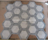 White and Grey Marble Hexagon Mosaic Tile